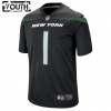 New York Jets Tröjor Zach Wilson 1 Nike Svart 2021 NFL Draft - Barn